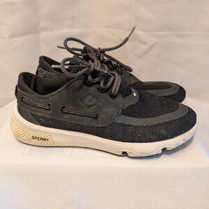 Sperry 7 SEAS Boat Shoes BLACK Size 6.5M